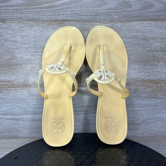 Tory Burch Woman’s Mini Miller Medallion Ivory Flip Flop Thong Sandals Size 9 - Picture 6 of 9